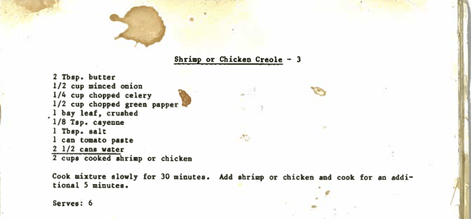 3 Recipes by Lael - Shrimp or Chicken Creole