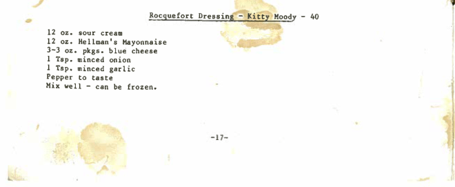 40 Rocquefort Dressing - Kitty Moody - 1980